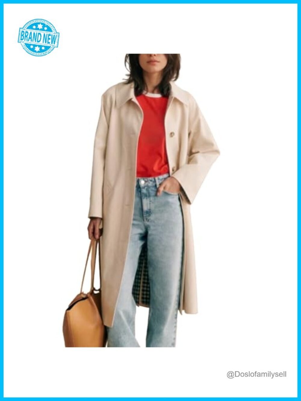 Womens Long Trench Coat Single Breasted Oversized Windproof Fall Jacket